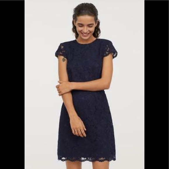 H&M Dresses & Skirts - H & M Navy Blue Lace Dress Size 0 NWT